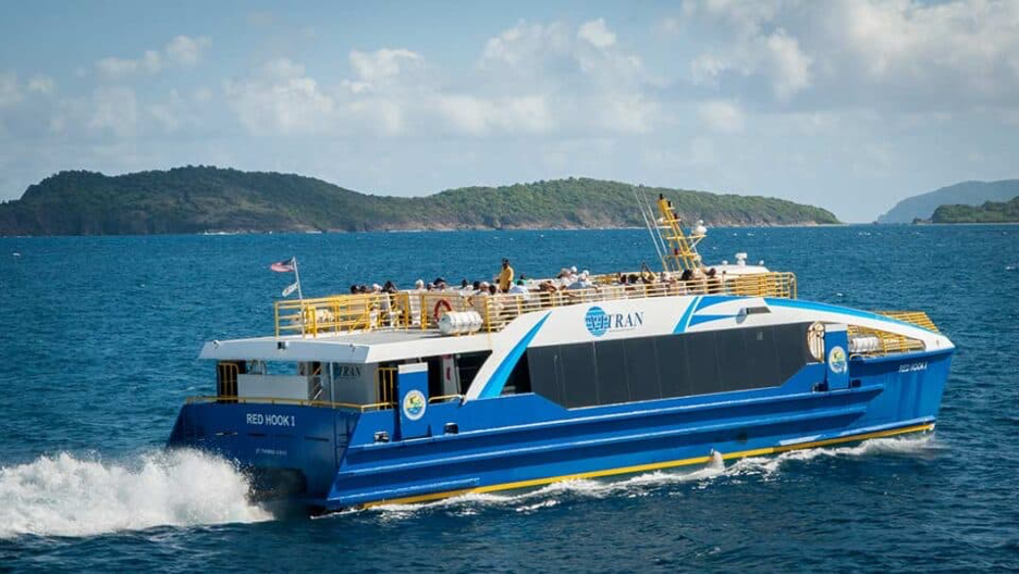 A ferry sailing the ocean